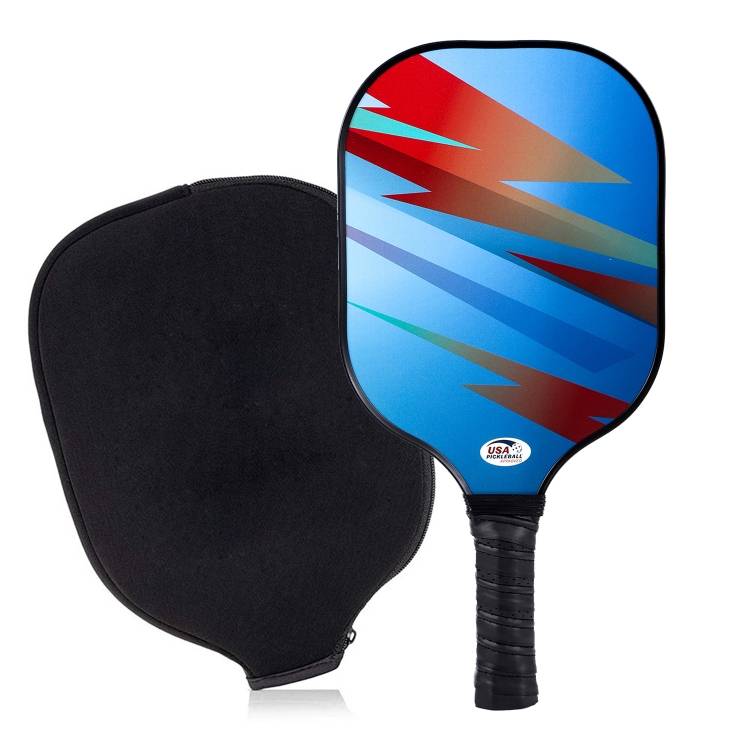 [Glass Fiber] Single racket+zipper bag+2 ball [Blue]